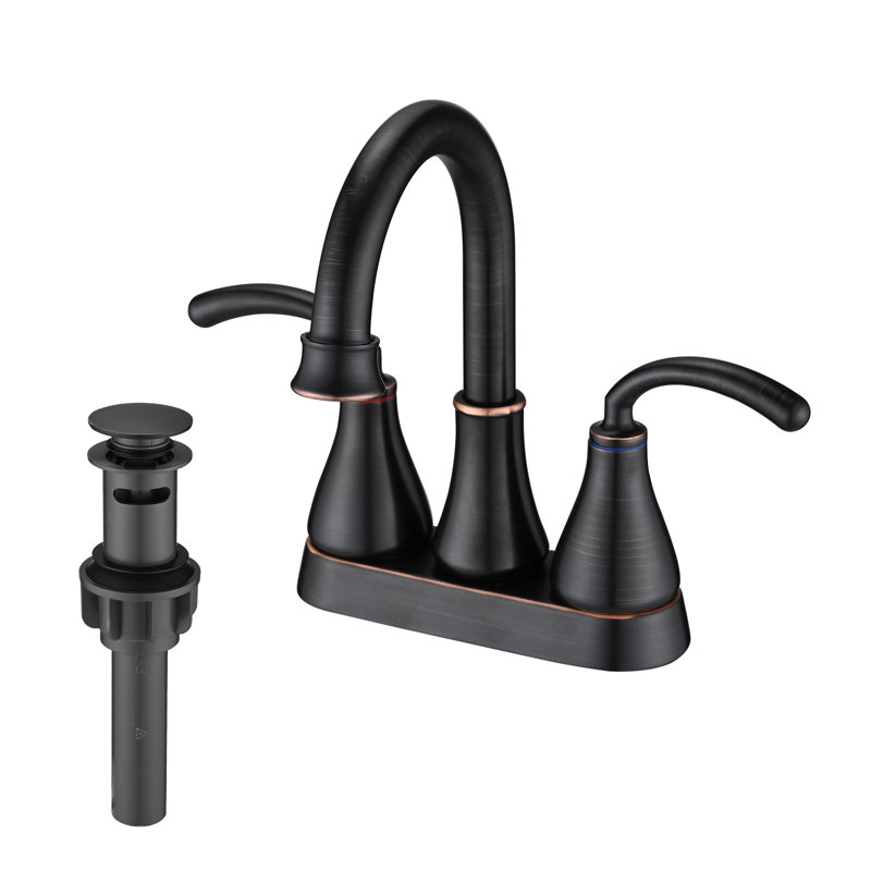 Centerset 2-handle Bathroom Faucet with Drain Assembly, Oil-Rubbed Bronze
