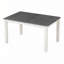 Ensemble de table de salle à manger de style rétro 7 pièces avec table extensible et 6 chaises rembourrées TREXM (gris et blanc)