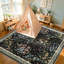 Tapis lavables à motifs floraux (8 carrés) : Tapis imprimé fleuri style bohème mignon antidérapant à poils courts pour salon, chambre, cuisine, bureau, entrée, couloir, style champêtre-1489572311-1489572312