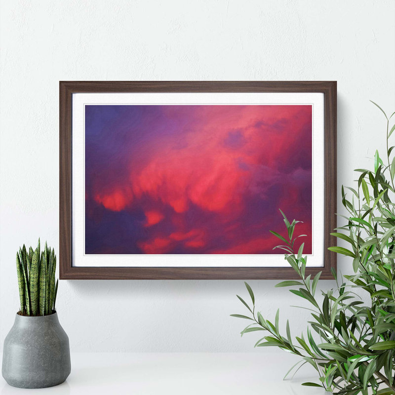 Passionate Sky - Picture Frame Graphic Art Print, 27cm H x 36cm W x 2cm D, Walnut Framed