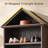  Modern Triangular-Top Slanted Arch Shoe Rack, 75.9" Tall Open Display Bookshelf Storage Cabinet, Five-Tier Geometric Wide Cabinet with Adjustable Shelves-1990313594-2011242891