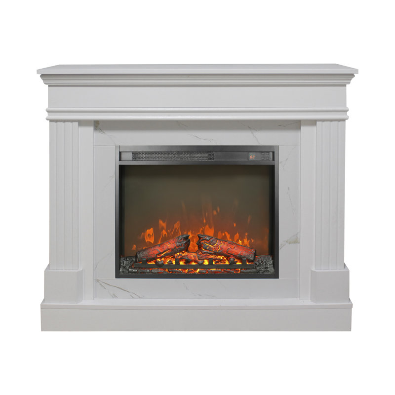 44 inch Electric Fireplace with Mantel for Living Room or Bedroom,23" Fireplace Insert Heater, Realistic Log and Flame Effect, Remote Control, Timer