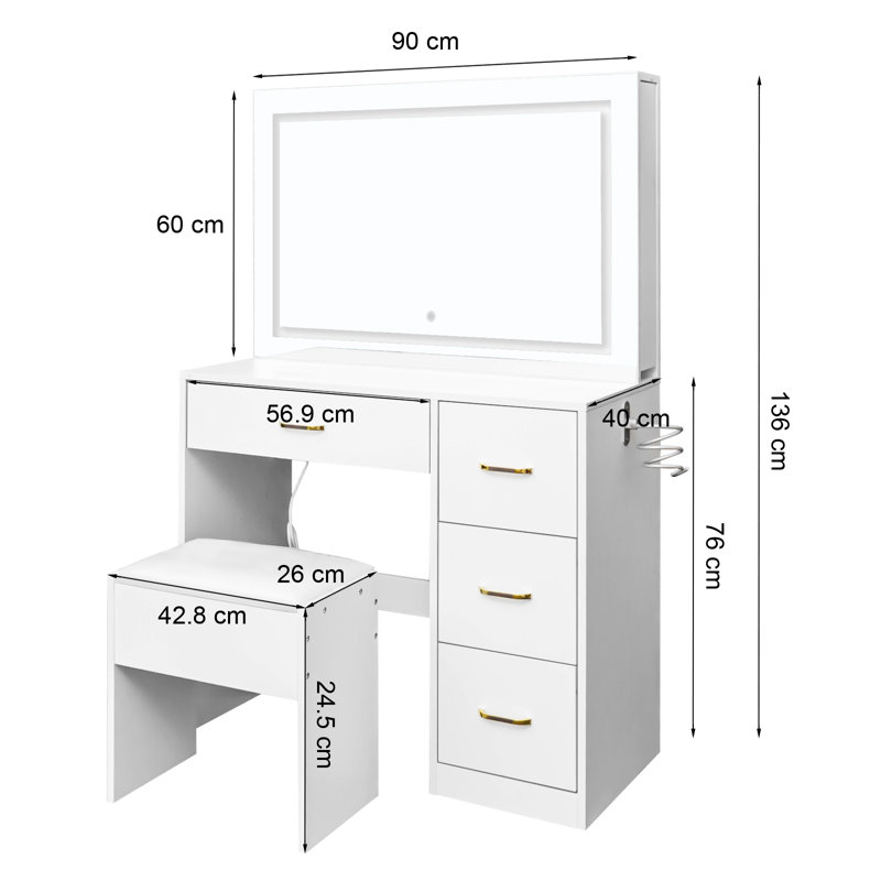 White Makeup Vanity Set