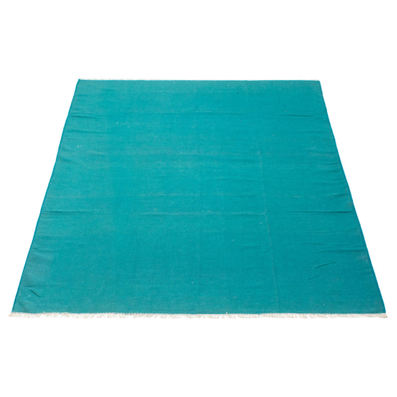 Kilim bleu sarcelle Ankara 5 pi 9 po x 8 pi 1 po