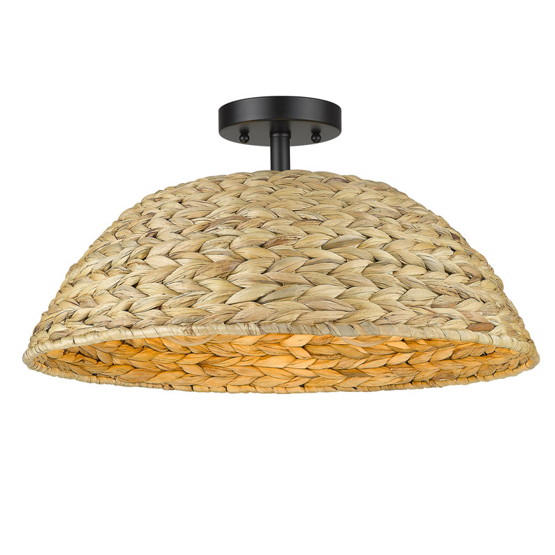 Yelverton Semi Flush Mount, Woven Sweet Grass