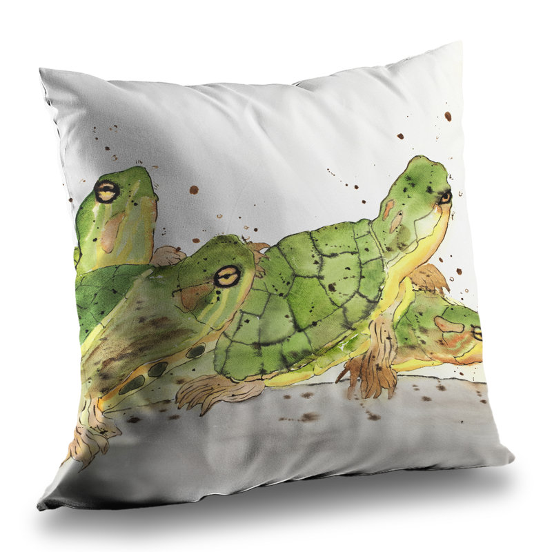 Small Aquatic Turtles Throw Pillow - Home Decor Accent