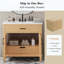 Meuble-lavabo en rotin avec lavabo en céramique et portes artisanales