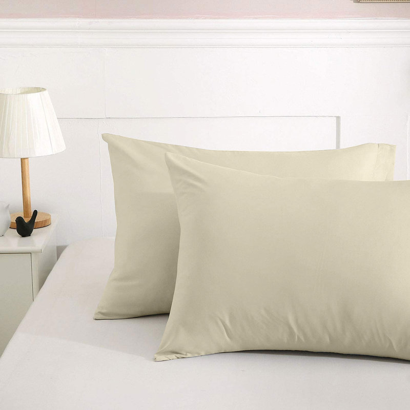 Kotto 100% Polyester Square Oxford Pillowcases, Cream