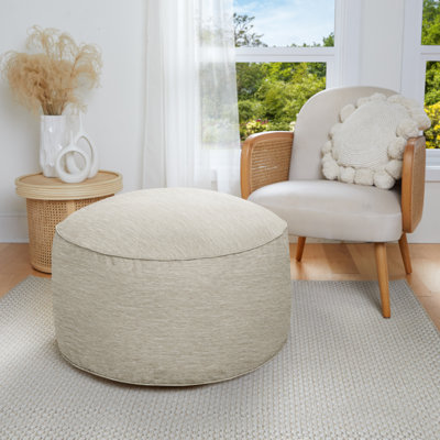 Pouf d'intérieur à texture douce Jahmad Snow