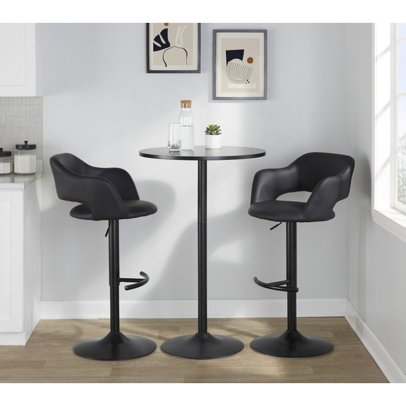 Lake Adjustable Bar Stools with Rounded T Footrest
