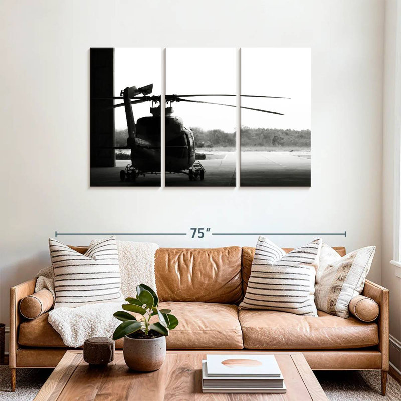 Mehar Monochrome Helicopter, 36" H x 57" W