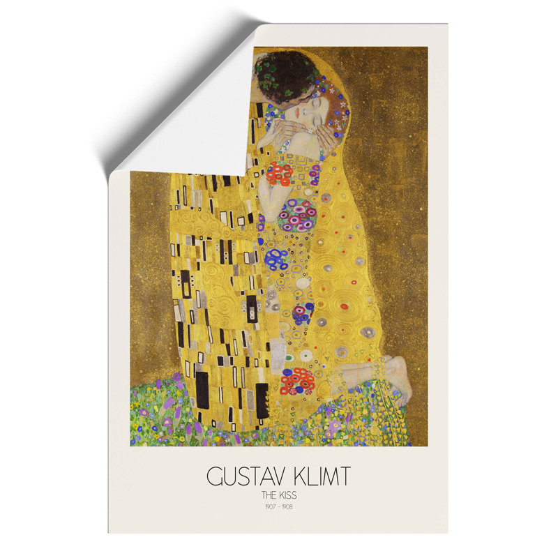 The Kiss with Border by Gustav Klimt - Frameless Print, 59cm H x 42cm W x 0.1cm D