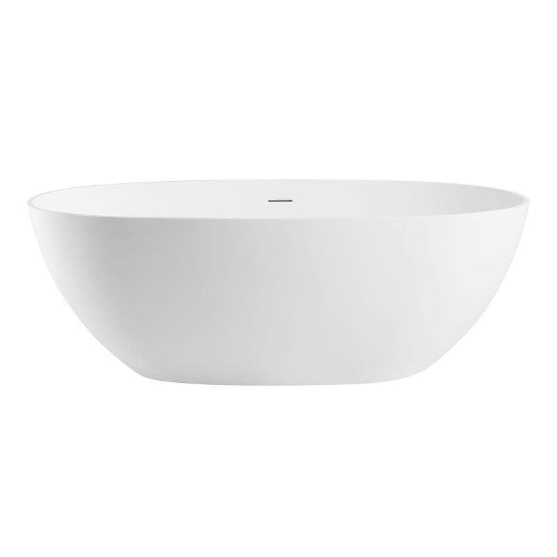 59.13'' x 29.13'' Freestanding Soaking Resin Bathtub, White