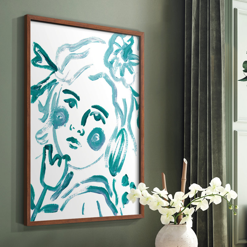 «Budding Flower IV», reproduction encadrée - bois massif, Brun, H 28 po x l 22 po