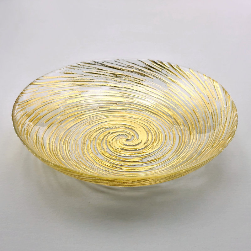 Ensemble de 4 assiettes à soupe en verre doré Popel, Or