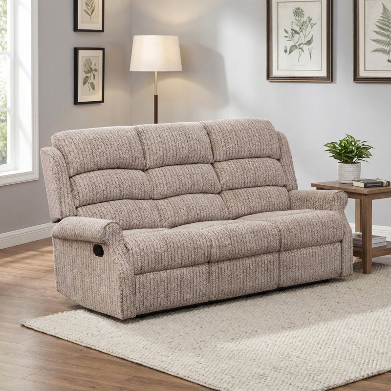 Lainey 3 Seater Reclining Sofa, Natural
