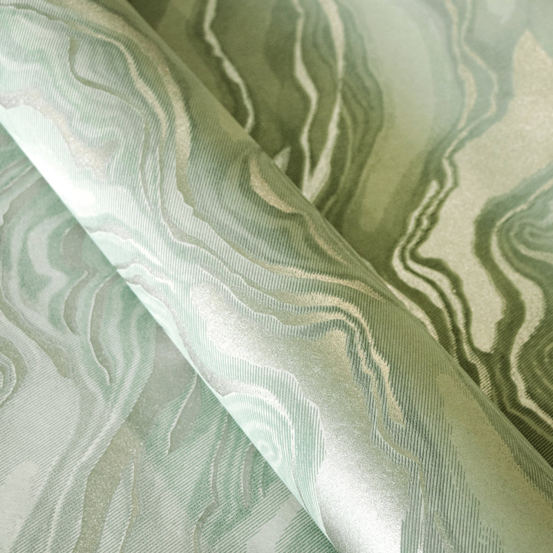 Slow Living Metallic Texture Abstract Wave Wallpaper Roll, Wasabi Green
