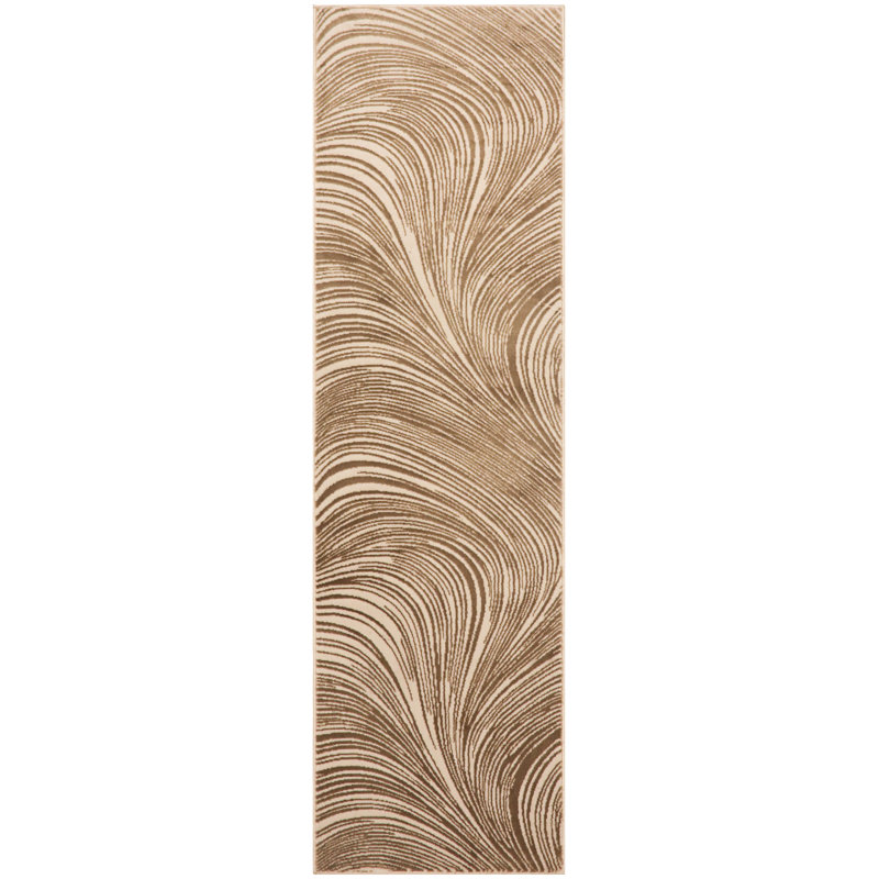 Tapis d'intérieur moderne DKNY Central Park West, Beige/brun, Tapis de couloir 2 pi x 6 pi