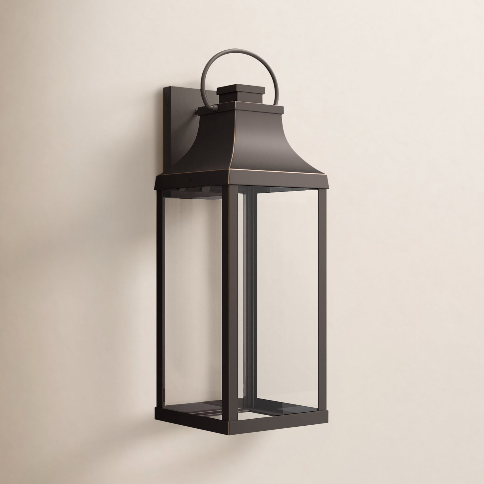 Parker Outdoor Wall Lantern, Oiled Bronze,  24"H x 8"W x 10"D