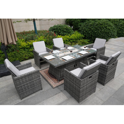 Wicker 6 - Person Patio Conversation Set