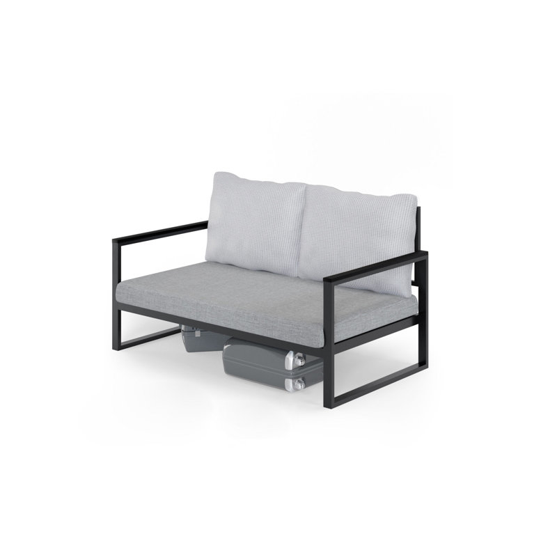 Bruckmann Faux Leather Sofa, Light Gray