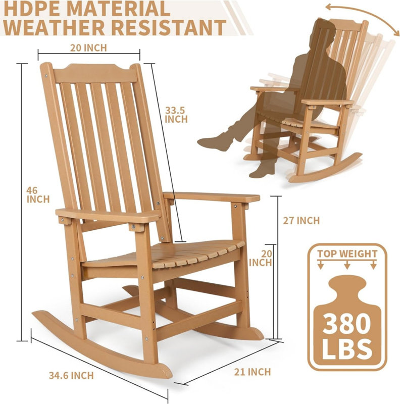 Chaise berçante d'extérieur Bertsche, Teck, 4