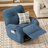 Modern Chenille Swivel Rocking Blue Recliner-591923469