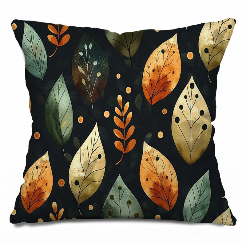Leaf patterns Throw Pillow, Artwork  Pillows-12181, 16"H x 16"W
