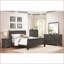 Lit double en bois gris - Style traditionnel Louis Philippe pour chambre à coucher-1534890345-1534890344