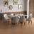 8-Person Extendable 63'' to 94.5''  Dining Set,Rectangular Sintered Stone Top,Stainless Steel Legs(1 Table 8 white Chairs)