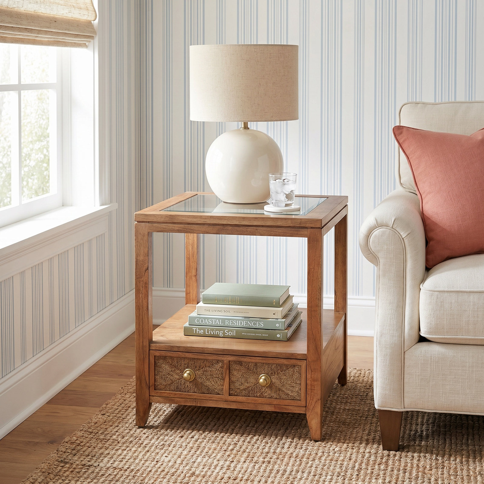 Misha 24" End Table, Aged Barrel
