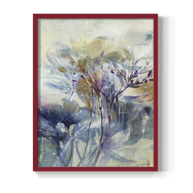 «Meadow Saffron II», reproduction encadrée - bois massif, Rouge, H 10 po x l 8 po