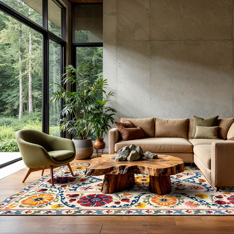 Antiquarian Suzani Origine Recycled P.E.T Area Rug, Rectangle 170 x 240 cm