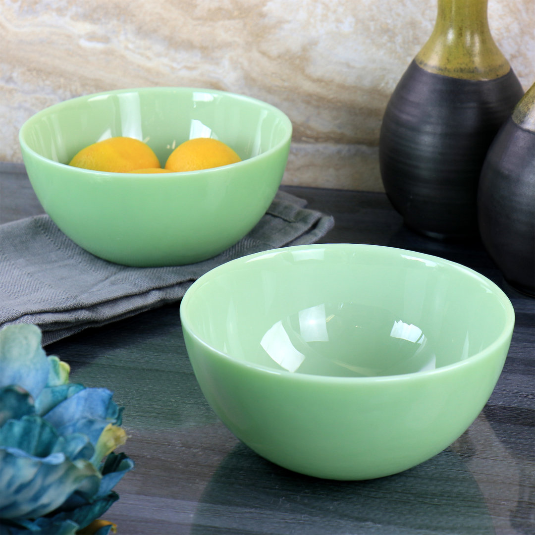 20 oz. Jadeite Glass Cereal Bowl Set Martha Stewart