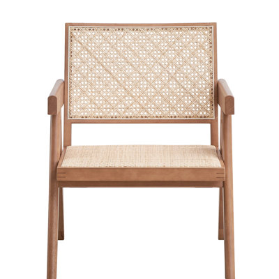 Modern Natural Chair With Breathable Seat Cushion For Home Beige And Wooden Legs A Classic Look