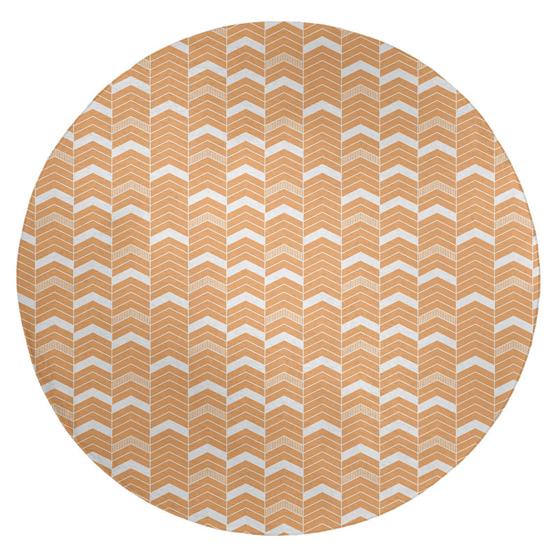Tapis de zone jaune à chevrons, Rond 5 pi