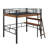 Metal Twin-Sized Loft Bed With Integrated Desk-1940755512