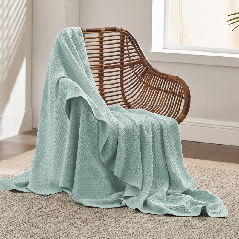 Jeté 100% coton 406 g / m² Literie respirant gaufré GentleSoft ™, Très grand lit, Menthe