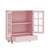 31.5" Pink Pantry Cabinet with Glass Doors, Drawer & Adjustable Shelves, Small Coffee Bar and Buffet Storage Cabinet -1790493902