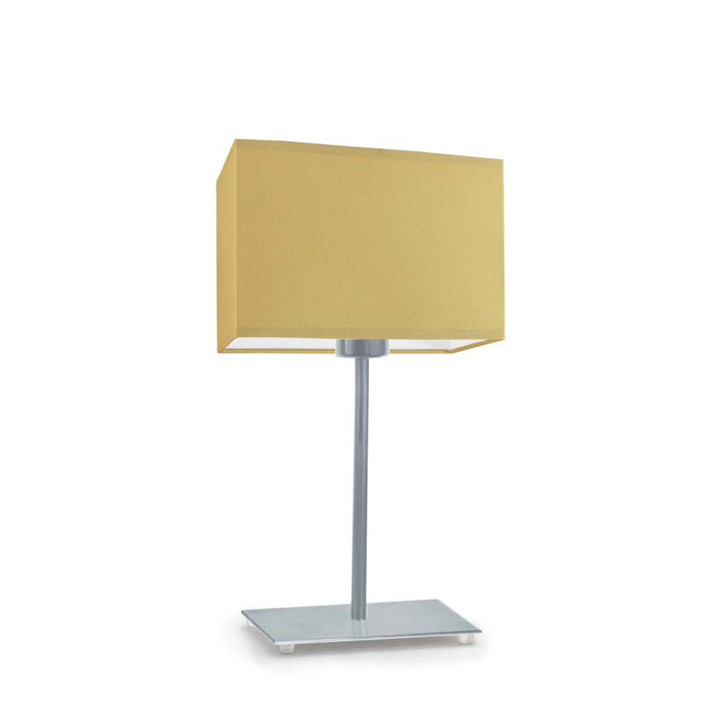 Asaya Metal Table Lamp, Silver, Mustard