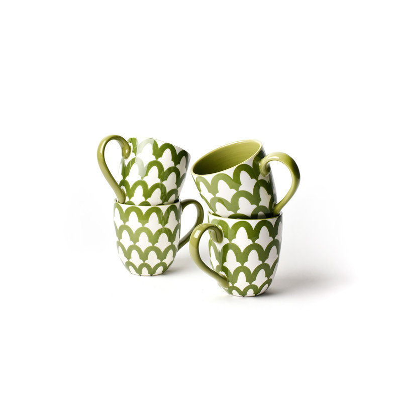 Ensemble de 4 tasses Olive Arabesque, Vert