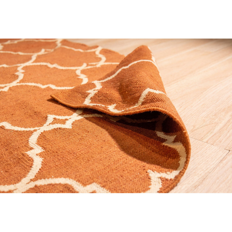 Yellow Hand-Knotted Wool Moroccan Lattice Pattern Geometric Modern Contemporary Carpet Rug, 8' x 10'