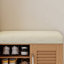 Armoire à chaussures multifonctionnelle avec banc et compartiment de rangement 7 + 3, planche à couches réglable, banc à chaussures avec coussin pour le vestibule, étagère à chaussures autoportante pour vestibule, couloir, chêne