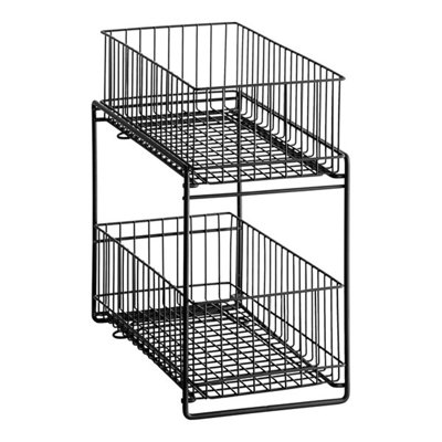 GET WB-309-MG Breeze 13 3/4 "X 7 5/16" X 10 "Paniers à tablettes coulissants gris en métal WS-375WB309MG