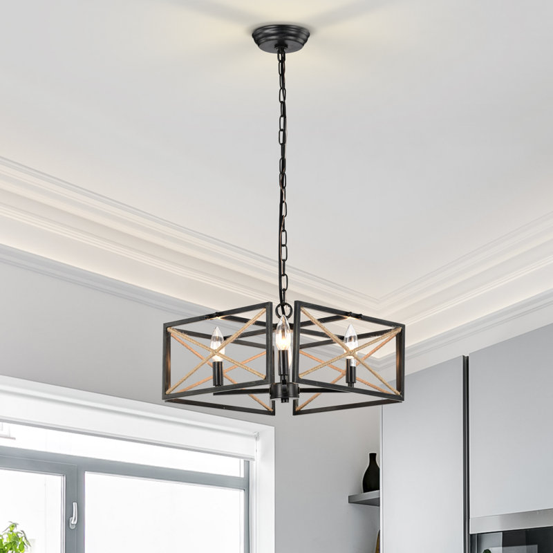 Yareny 4 - Light Dimmable Square / Rectangle Chandelier