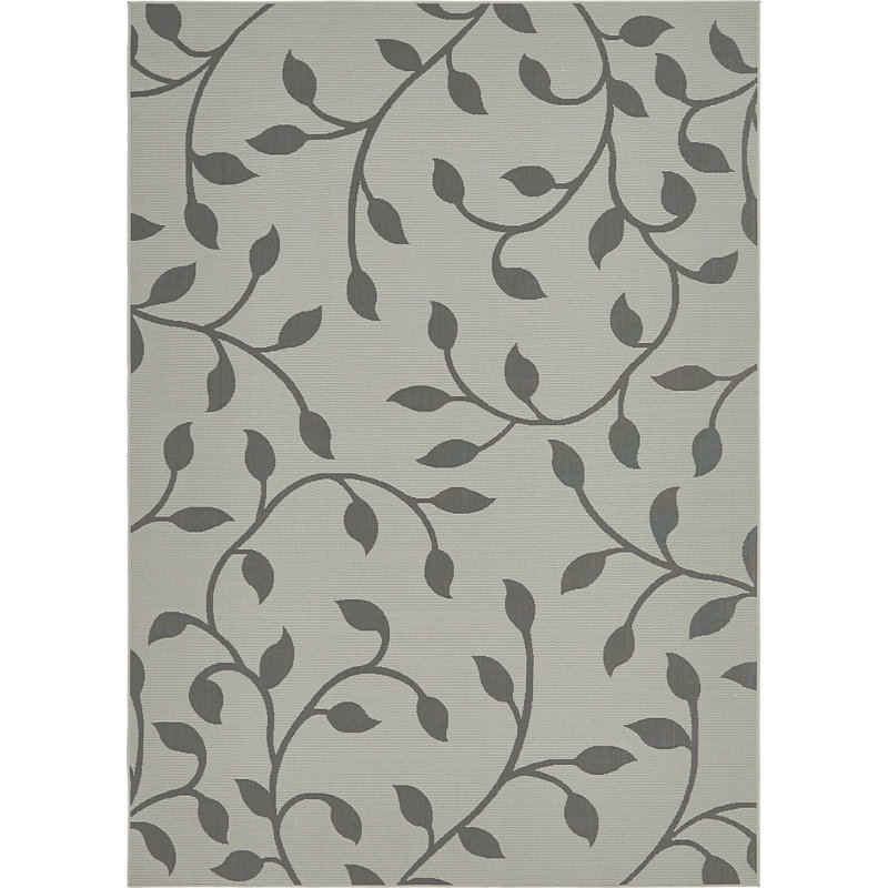 Outdoor Veranda Area Rug Gray Vine Color, Rectangle 8' x 11'4"