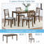 Ensemble de salle à manger moderne 5 pièces, table rectangulaire en bois avec 4 chaises rembourrées pour un repas élégant et confortable-573971131