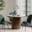 Ione Round Marble Top Metal Base Dining Table-848095541