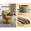 Fauteuil de lecture pivotant à 360 degrés, rembourré de mousse de haute qualité, pieds en métal doré, revêtement décoratif rotatif multifonctionnel pour la salle de séjour et revêtement rayé, brun et jaune-432558251