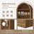 69.7" Farmhouse Arched Bookshelf with Open Display Shelves, 7 Tier Modern Bookcase with 2 Spacious Drawers and Cabinet-1043744683